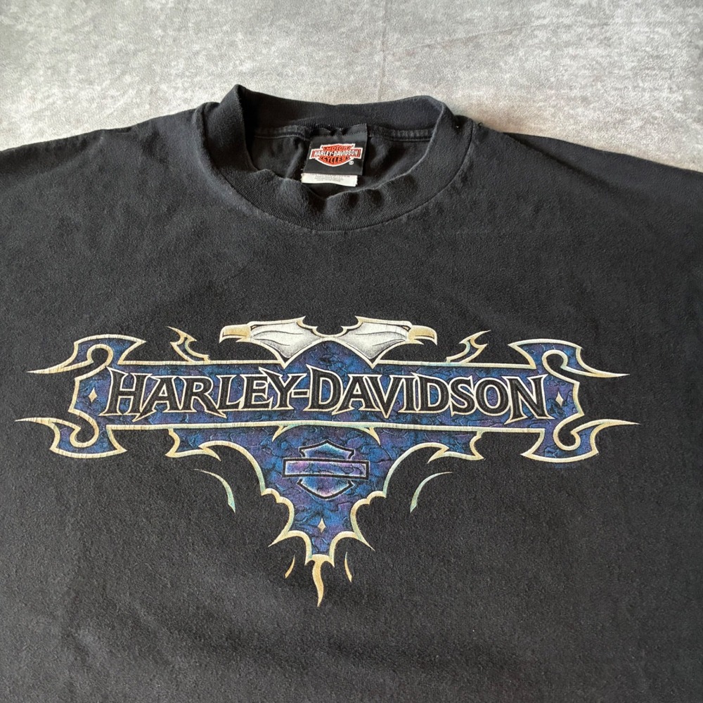 Vintage 90s Harley Davidson Desert Sports Farmington NM T-Shirt Hanes XL Black